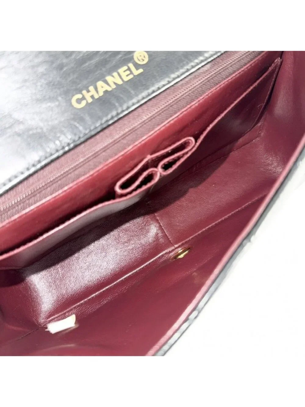 Chanel Shoulder Bag Quilted 23 CC Logo Chain Full Flap Crossbody Lambskin Black